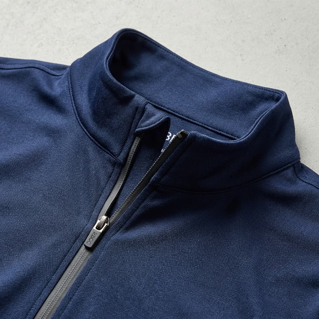Concept lifestyle image showing the Really Bad Golf Club quarter zip on a golf course